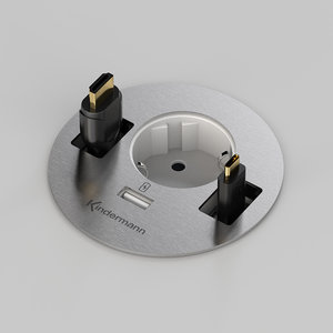Kindermann CablePort table³ - Roestvrijstraal (220V en USB-A Lader)