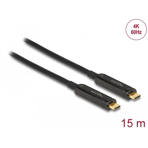 DeLock Active Glasvezel USB-C™ Video Cable 4K 60 Hz 15 meter