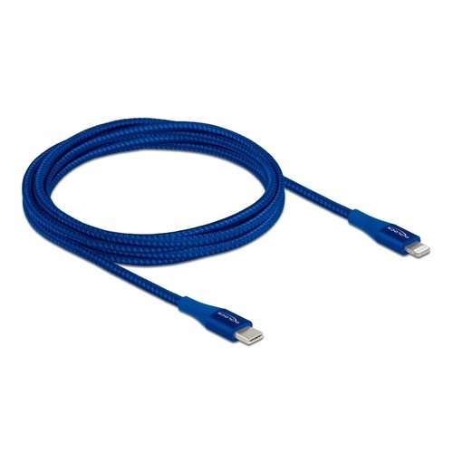 DeLock Data -en Oplaadkabel USB Type-C™ - Lightning™ voor iPhone™, iPad™ en iPod™ 2.0 meter - Blauw