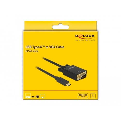 DeLock USB Type-C™ Male - VGA Male (DP Alt Mode) 2.0 meter