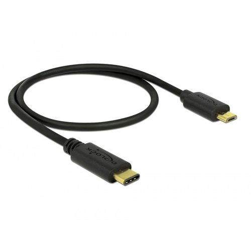 DeLock USB Type C male - USB micro B male kabel - 0.5 meter