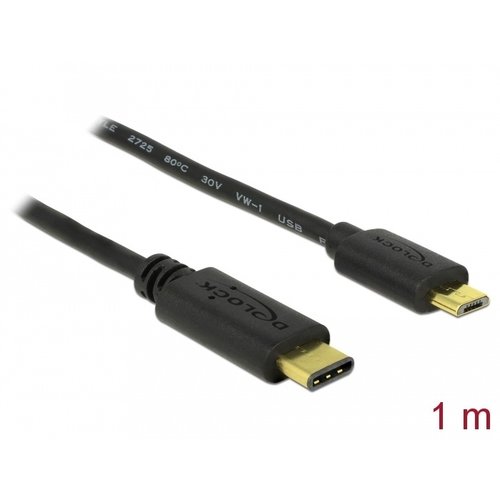 DeLock USB C - Micro USB B kabel - 1.0 meter DeLock USB C - Micro USB B kabel - 1.0 meter
