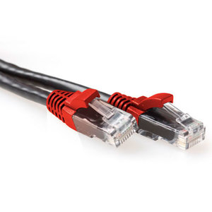 ACT CAT6A U/UTP CROSS BK/RD  0.50M