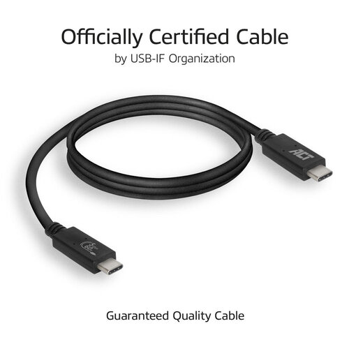 ACT USB C - USB C kabel - 1.0 meter (USB 3.2 Gen1) USB-IF gecertificeerd