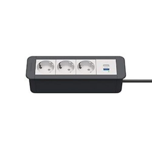 Kindermann CablePort Office Frame 3x Stroom , USB C + A lader USB PD & Quick Charge