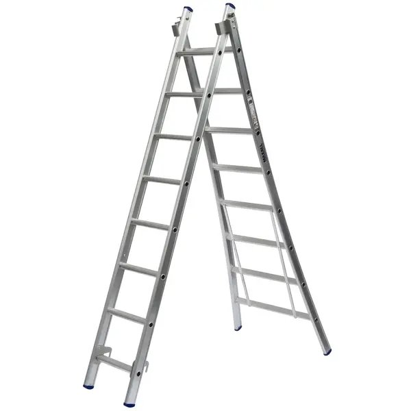 Aluminium uitgebogen 2 delige ladder geanodiseerd