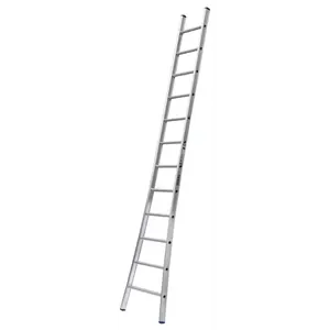 Aluminium enkele ladder uitgebogen