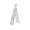 Maxall 3-delige Reformladder met rechte bomen (6 t/m 14 sporten)