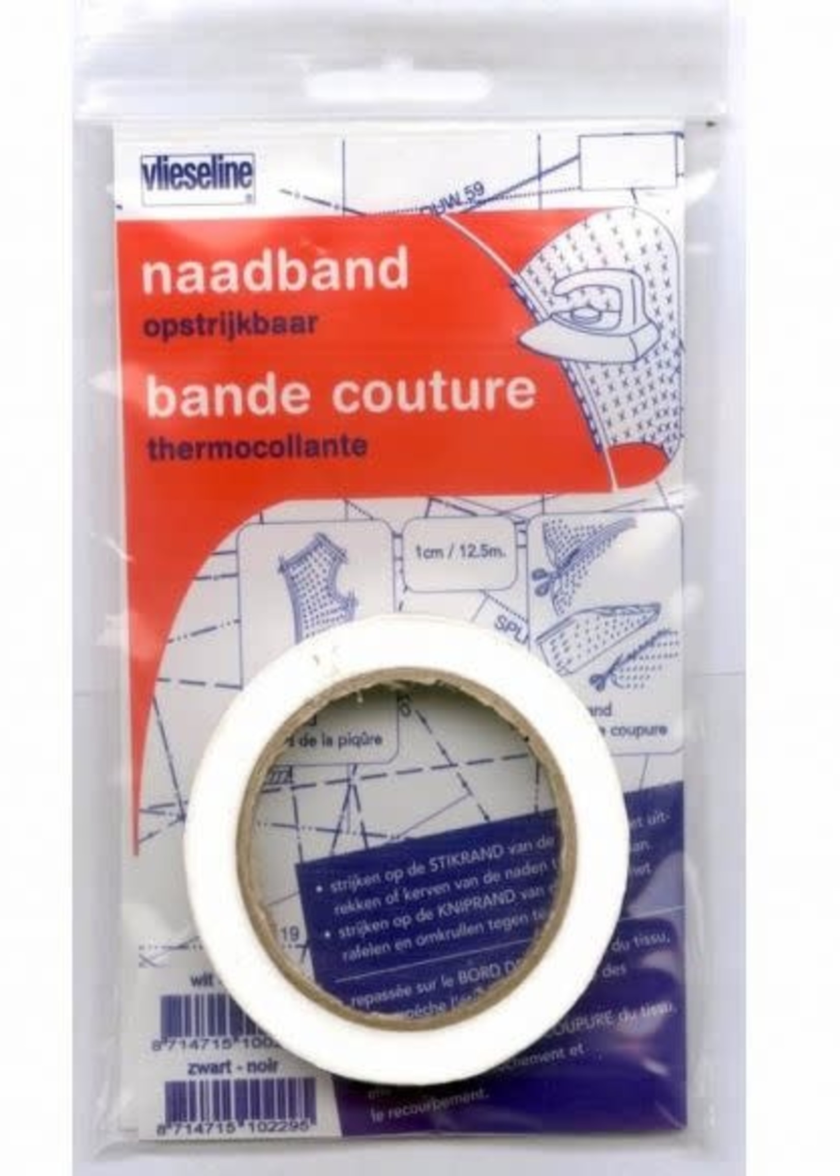 Vlieseline Naadband  1 cm wit
