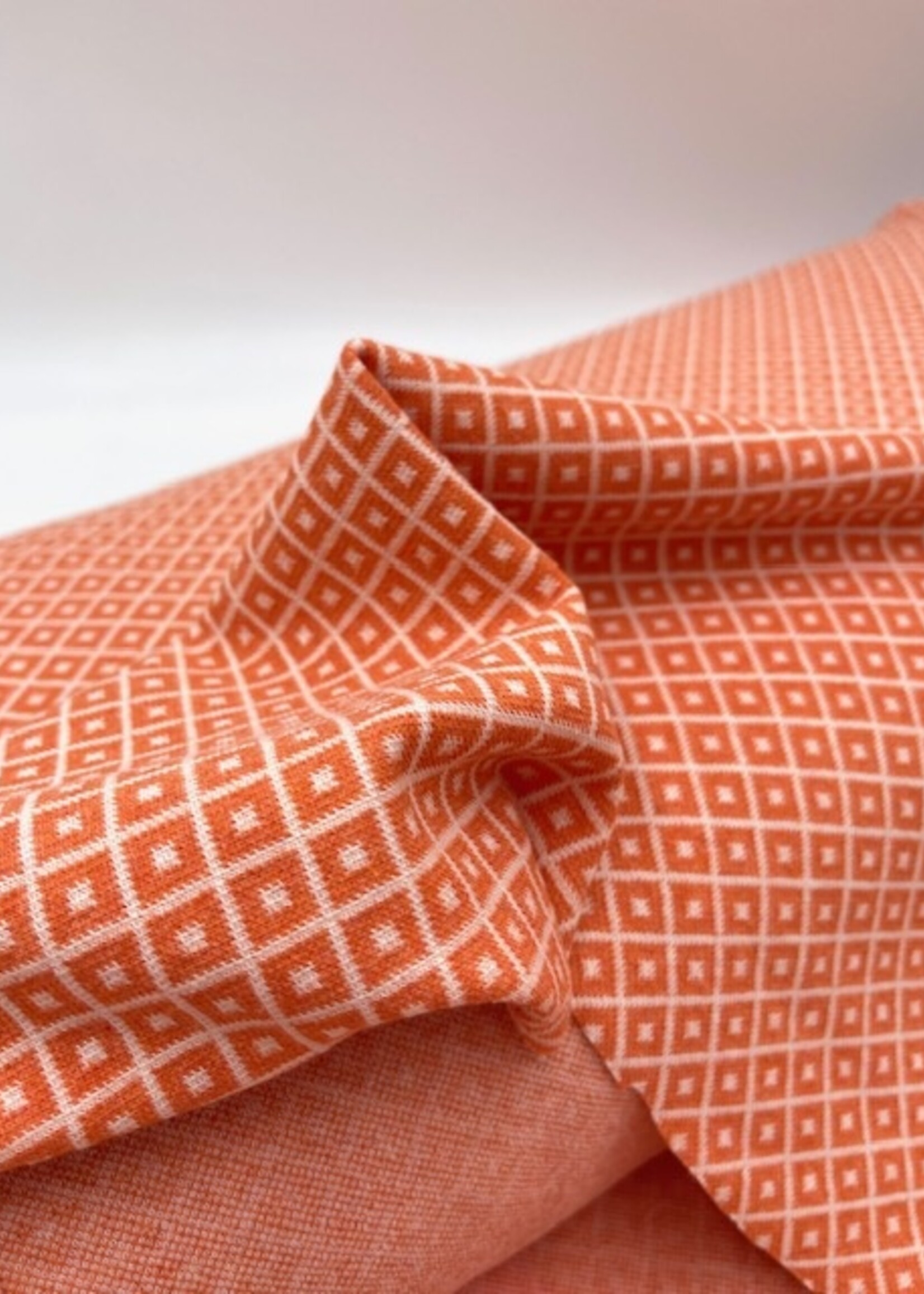 Jacquard gebreid oranje