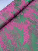 Jacquard satin groen roze