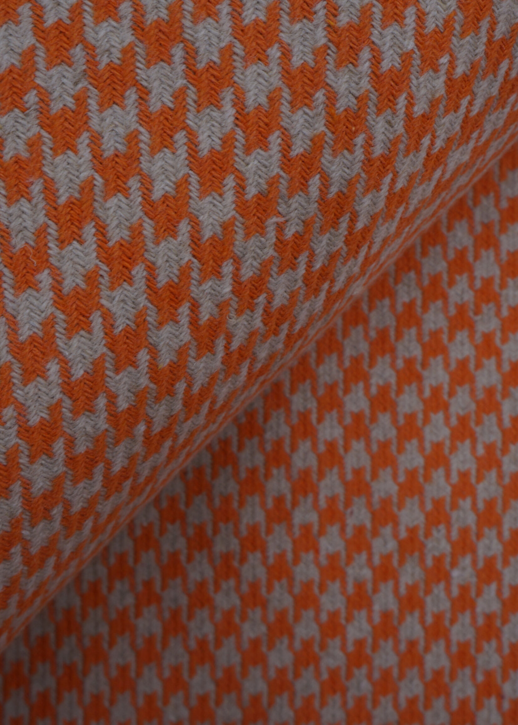 Pied de poule mantel oranje