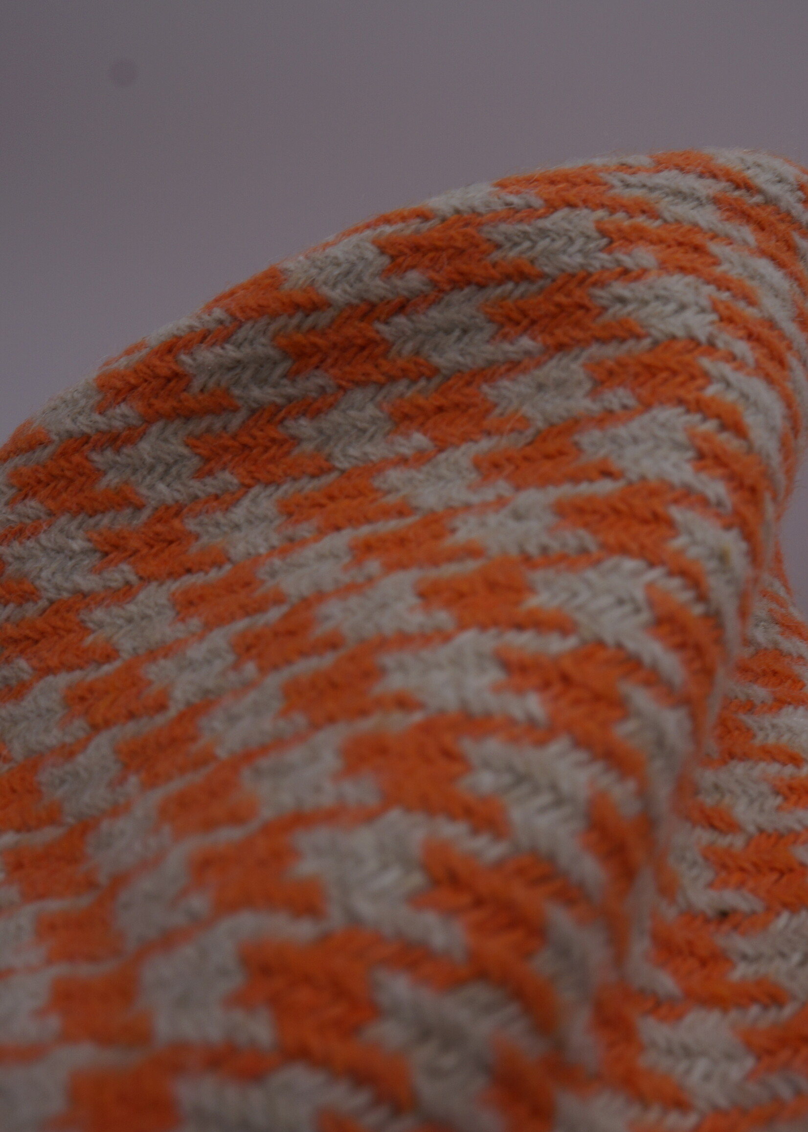 Pied de poule mantel oranje