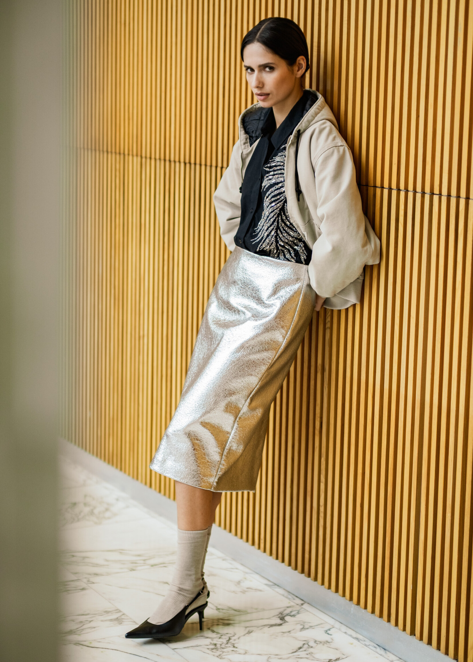 Fibre Mood foil crackle brushed zilver