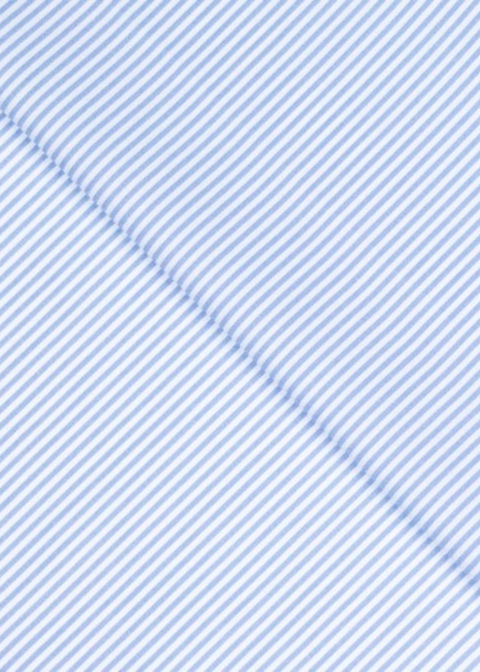 Katoen fijne streep blauw