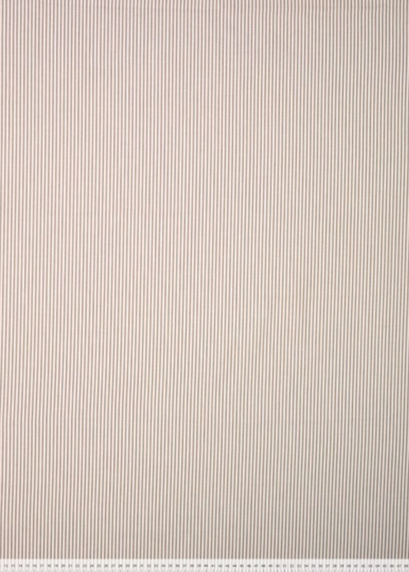 Katoen fijne streep beige