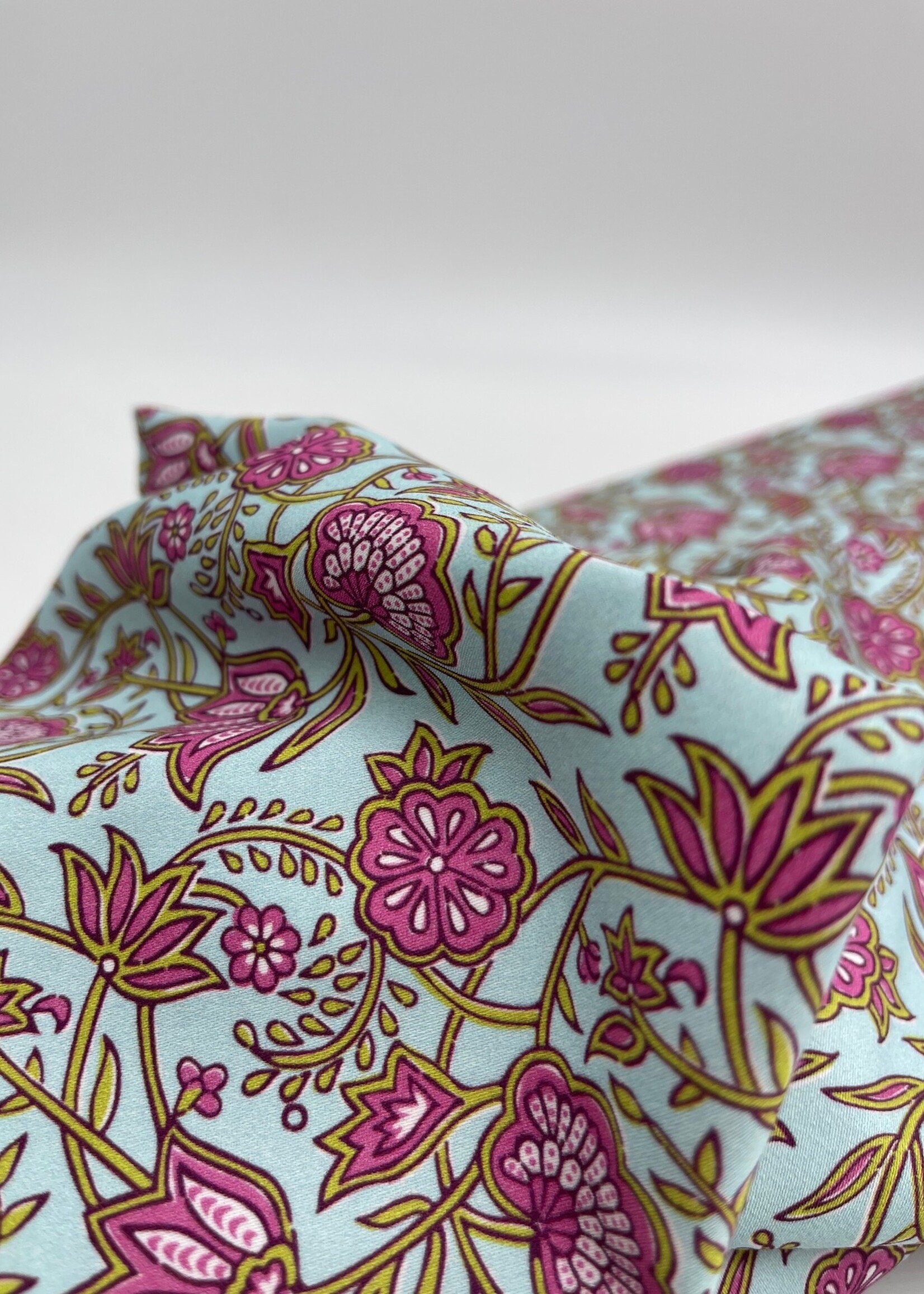 A La Ville Katoen bloem roze blauw