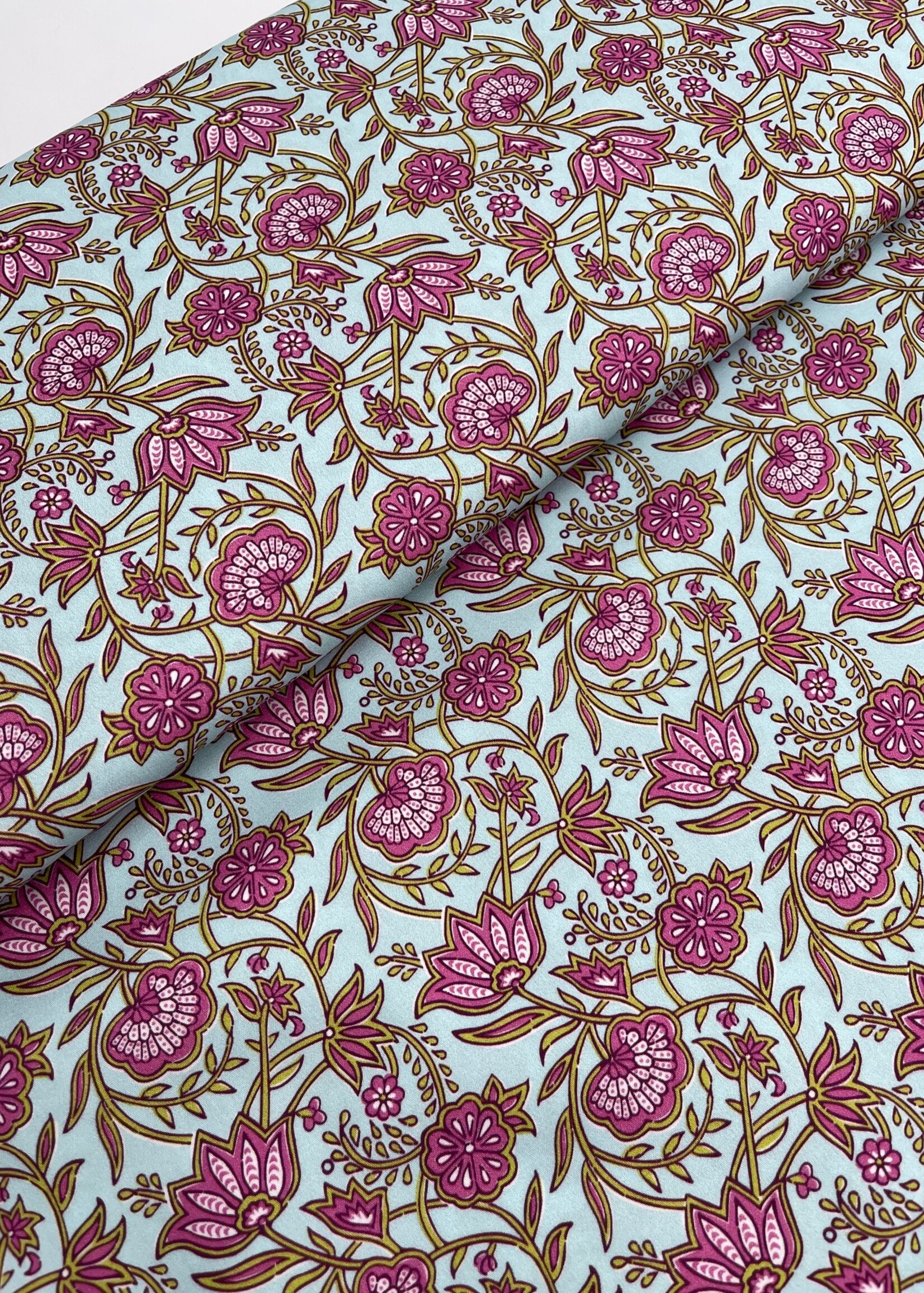 A La Ville Katoen bloem roze blauw