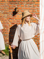 katoen streep wit oranje