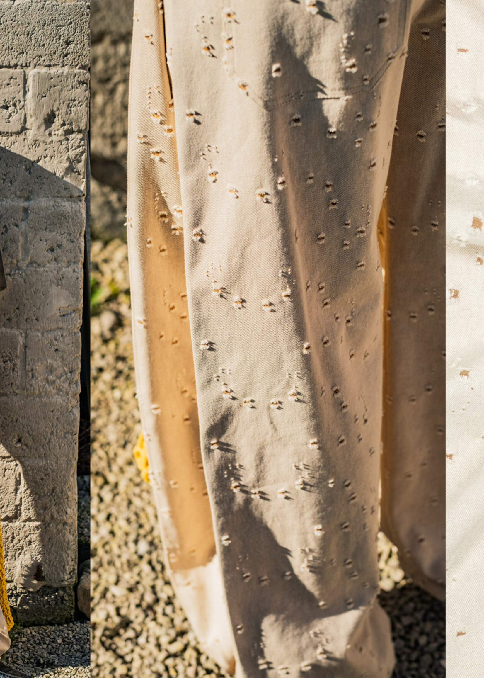 jeans beige structuur