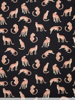 poplin leopard zwart
