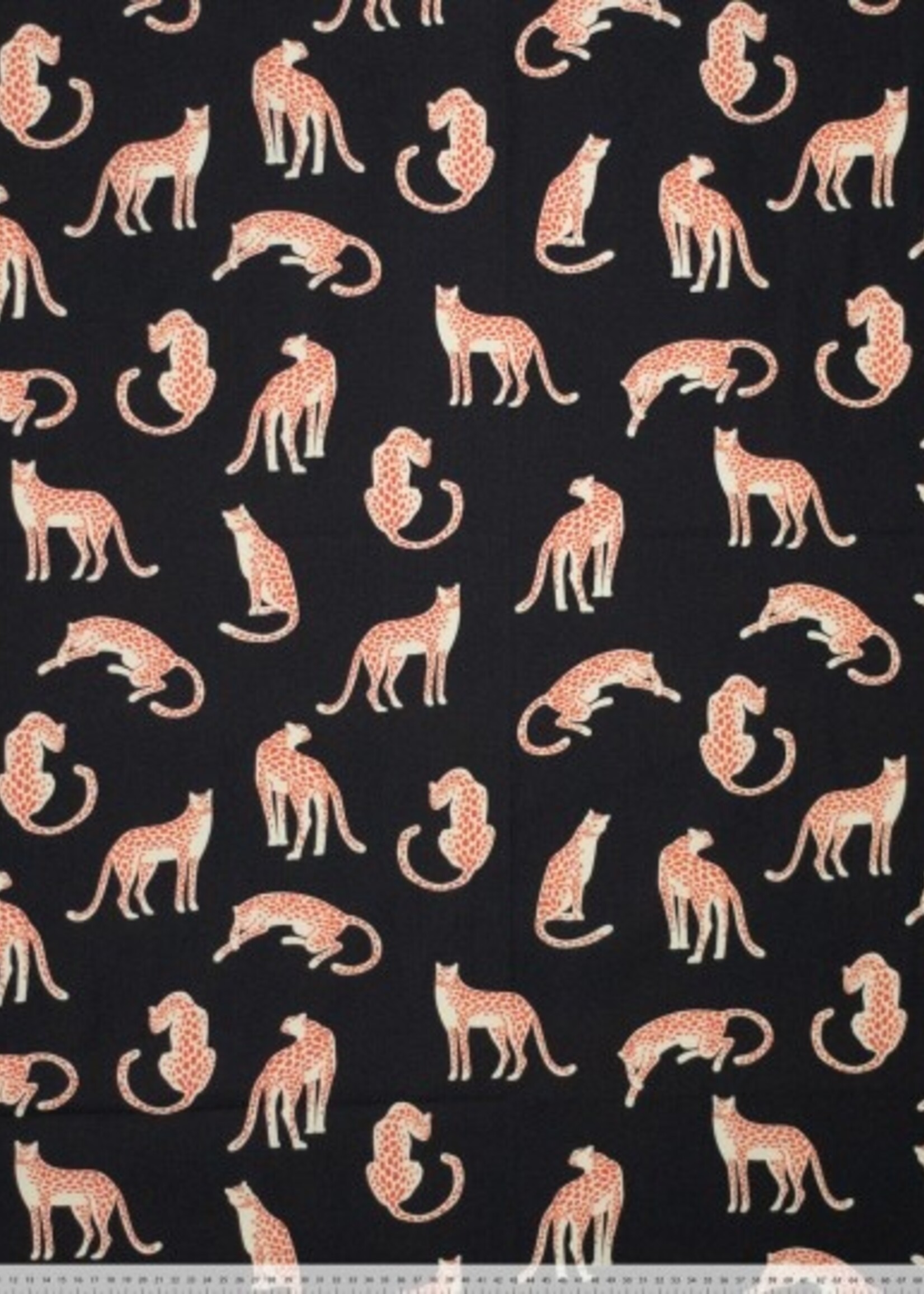 poplin leopard zwart