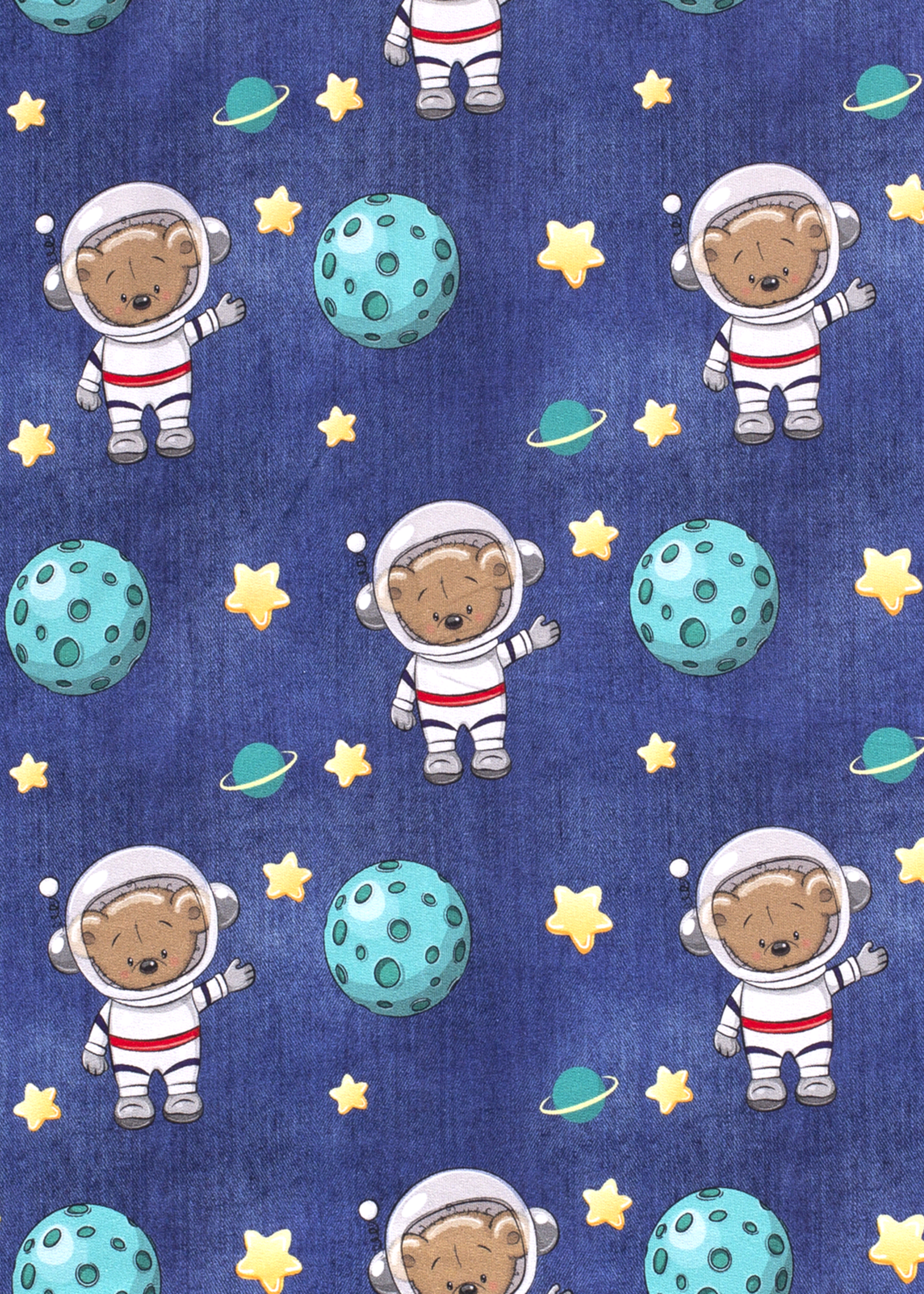 * Stof French Terry - Space Bear - Navy