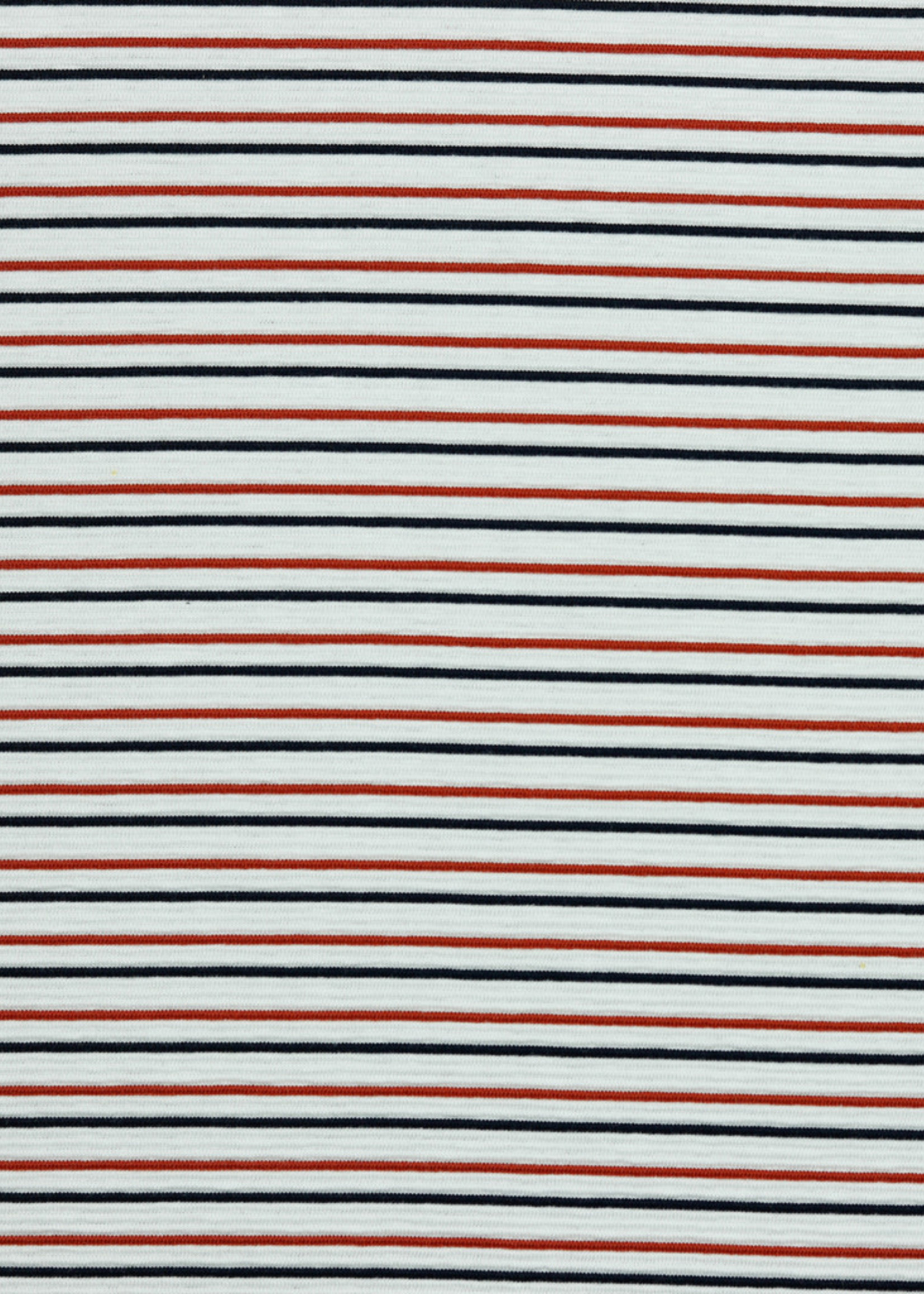 * Stof Structuurtricot - Stripes - Off White