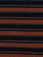 * Stof Chenille - Stripes - Brique & Blue