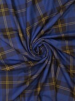 * Stof Gabardine - Tartan - Blue