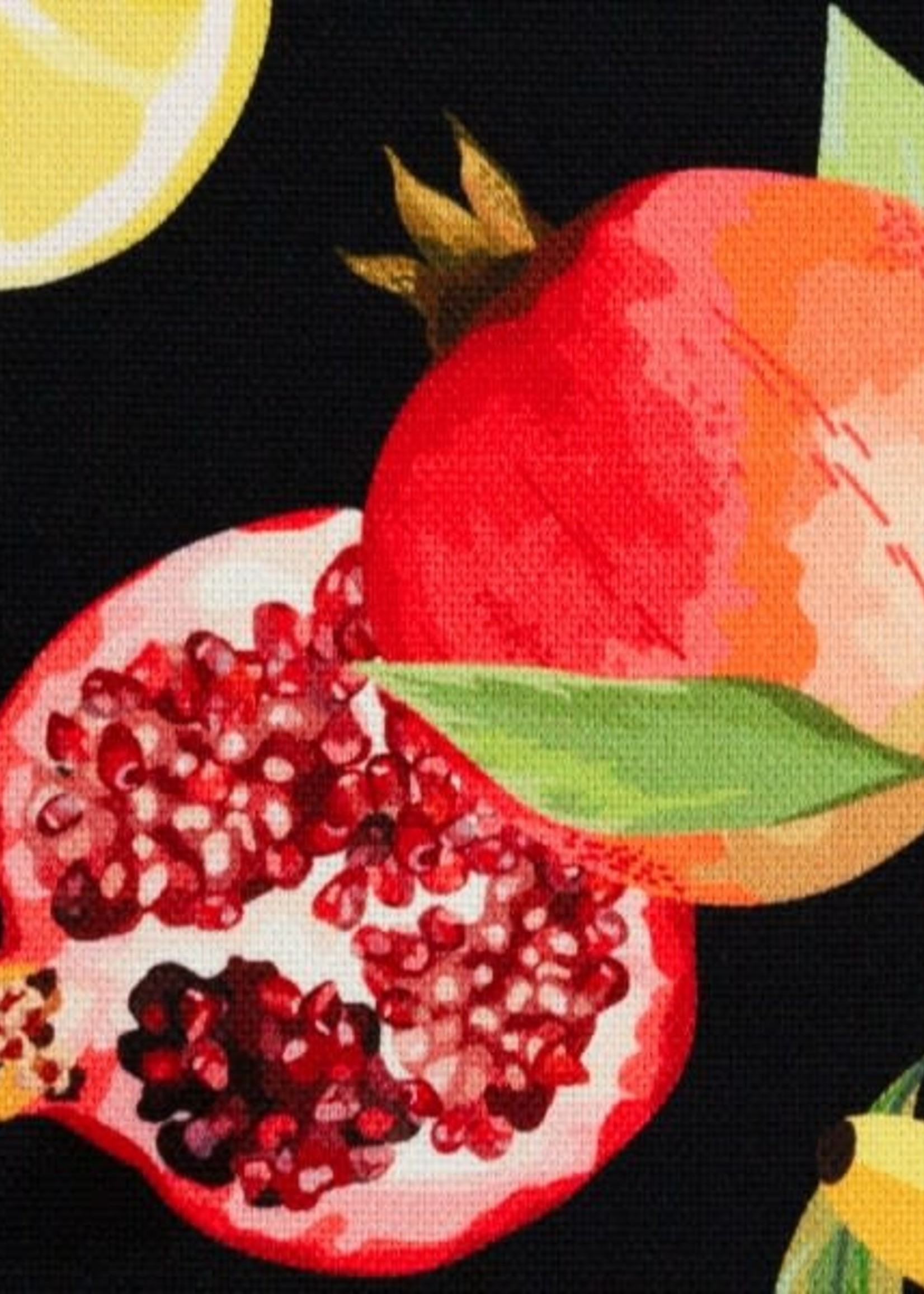 Stof Canvas - Fruit - Zwart