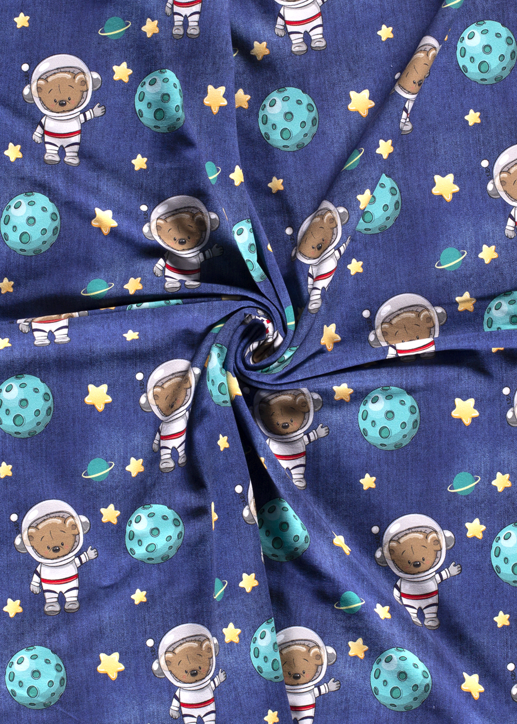 * Stof French Terry - Space Bear - Navy