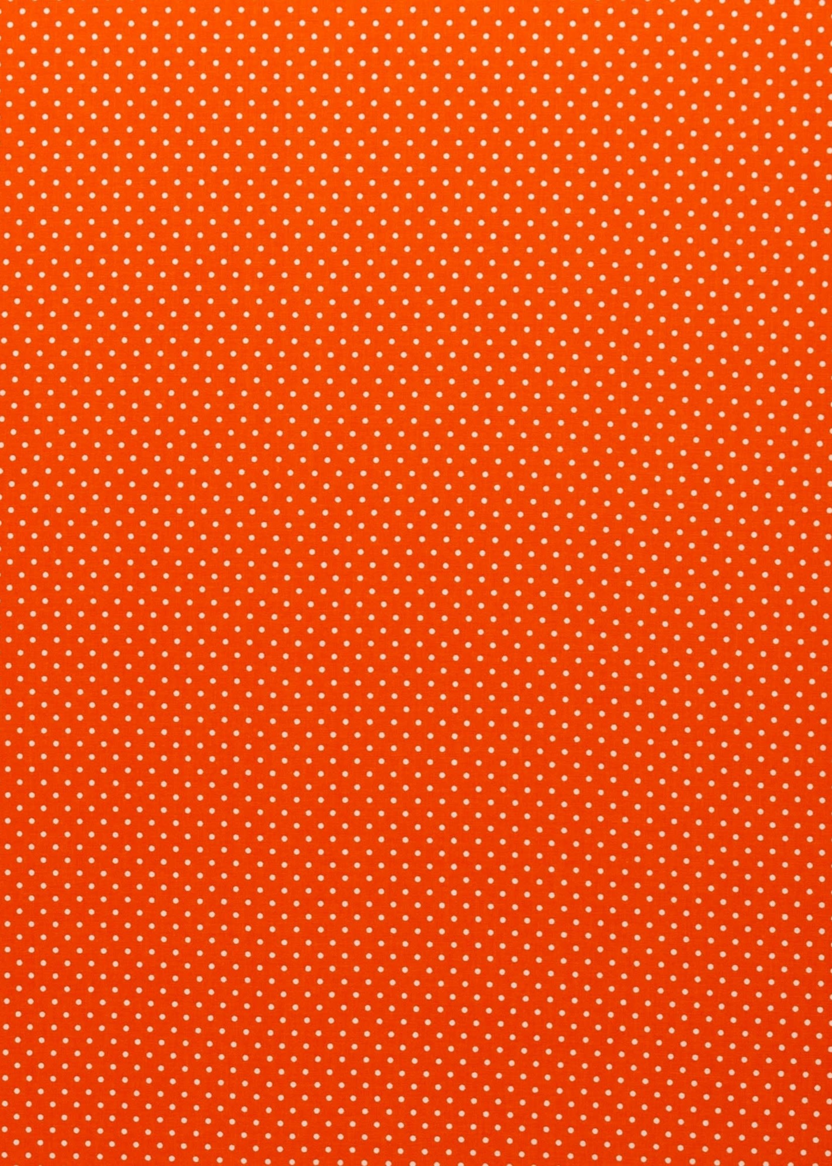 Stof Katoen - Dots - Oranje (2mm)