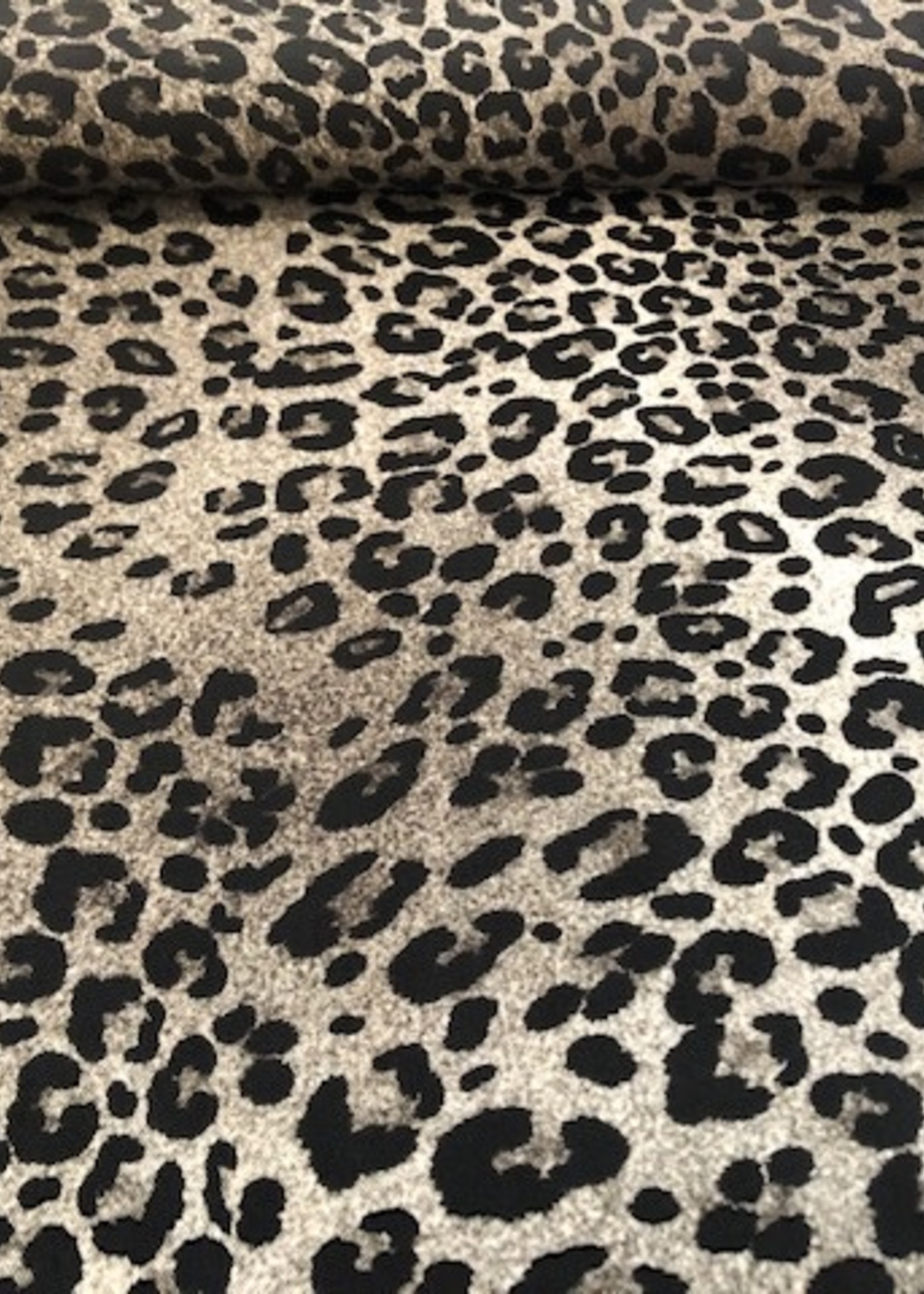Soepelvallende Stof - Leopard - Grey