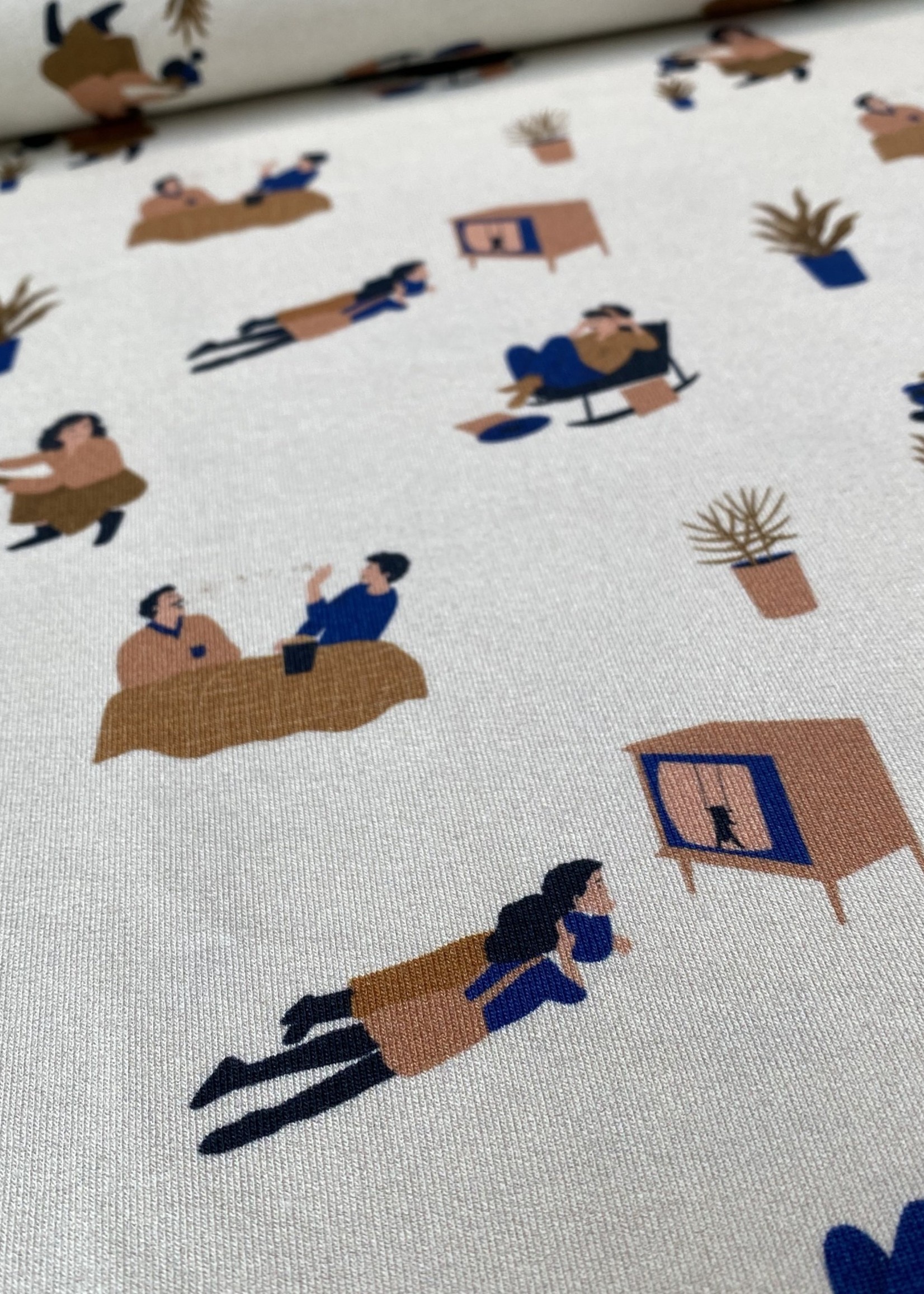 Capsule Fabrics * Stof BIO French Terry - De Stoffenkamer & Flore Deman - The Household - Livingroom