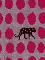 Kokka * Stof Gebreide Jacquard - Kokka - Echino Panther Raspberry