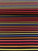 * Stof Viscose Tricot - Stripes on Black