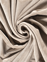 Stof Velvet Stretch Fine Ribvelours / Corduroy (tricot) - Sand