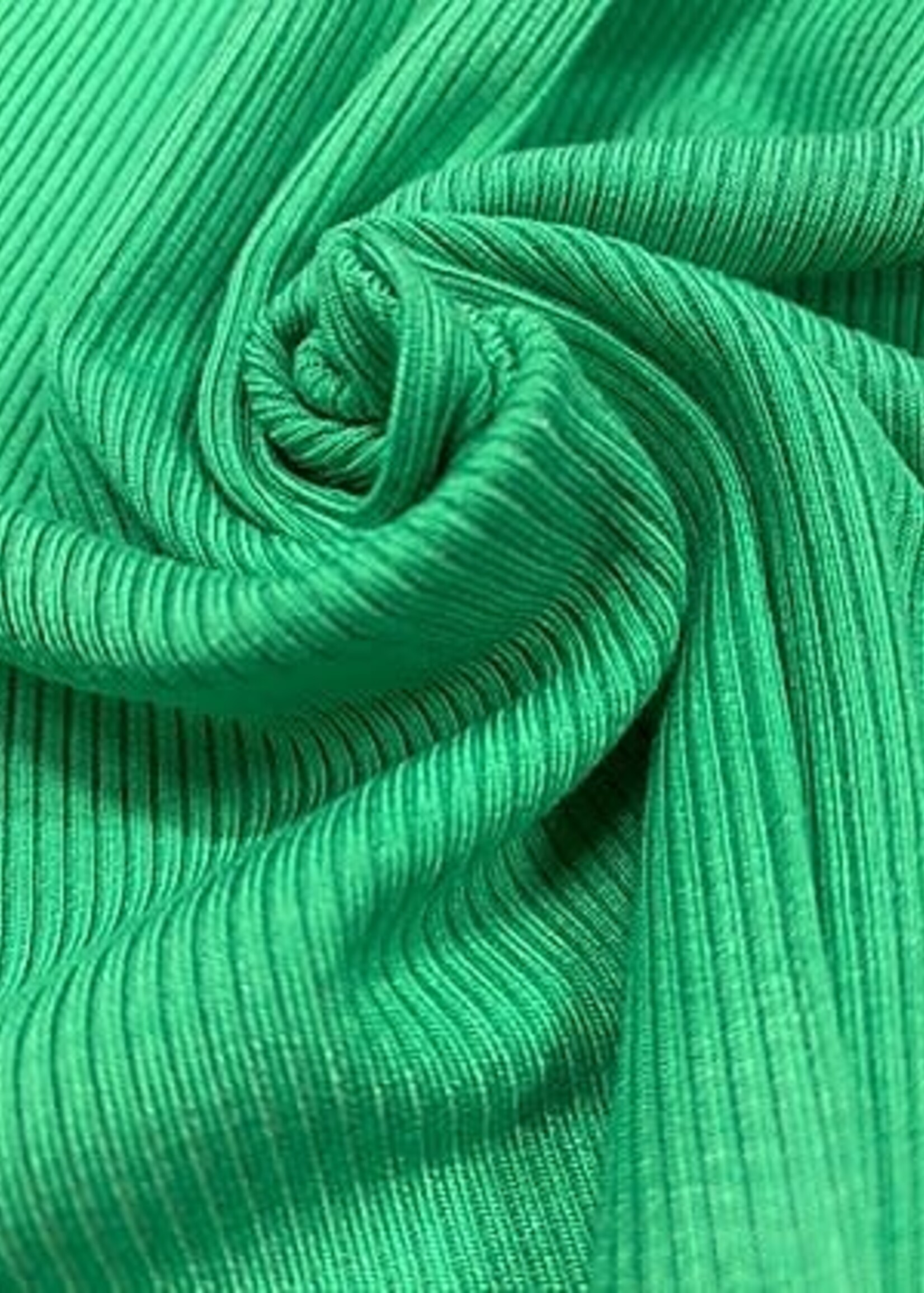 A La Ville ° Stof Viscosetricot met Structuur - A la Ville - Green Stripes