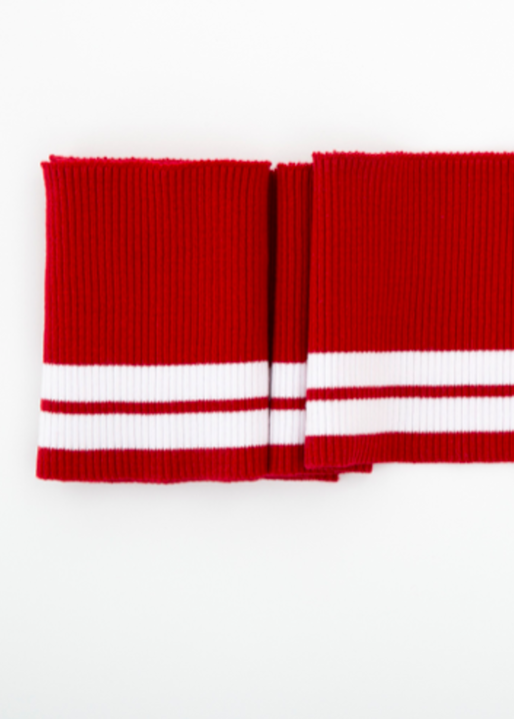 Boordstof - Stripes - Red & White