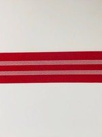 Elastiek 40 mm - Rood Streep Wit