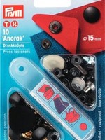 Prym ° Vernietbare Drukknopen Anorak - Prym - 15mm - Zwart