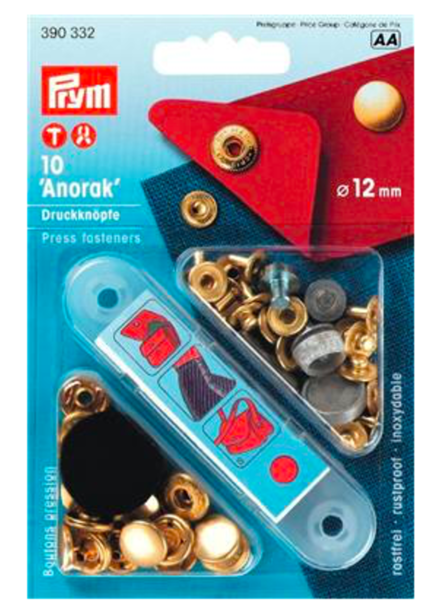 Prym ° Vernietbare Drukknopen Anorak - Prym - 12mm - Goud