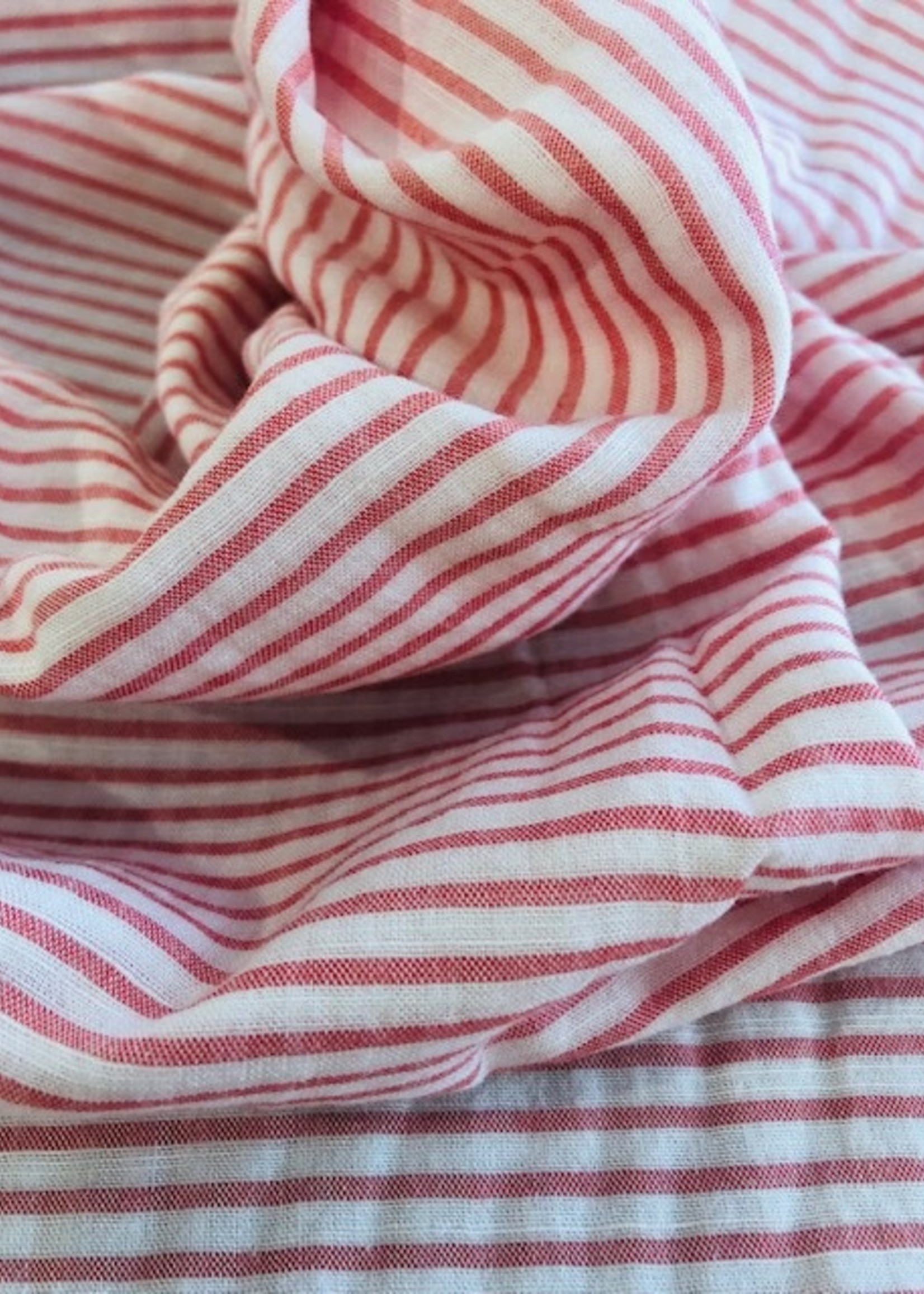 Knip * Stof Katoenviscose - KNIP - Stripes Red & White