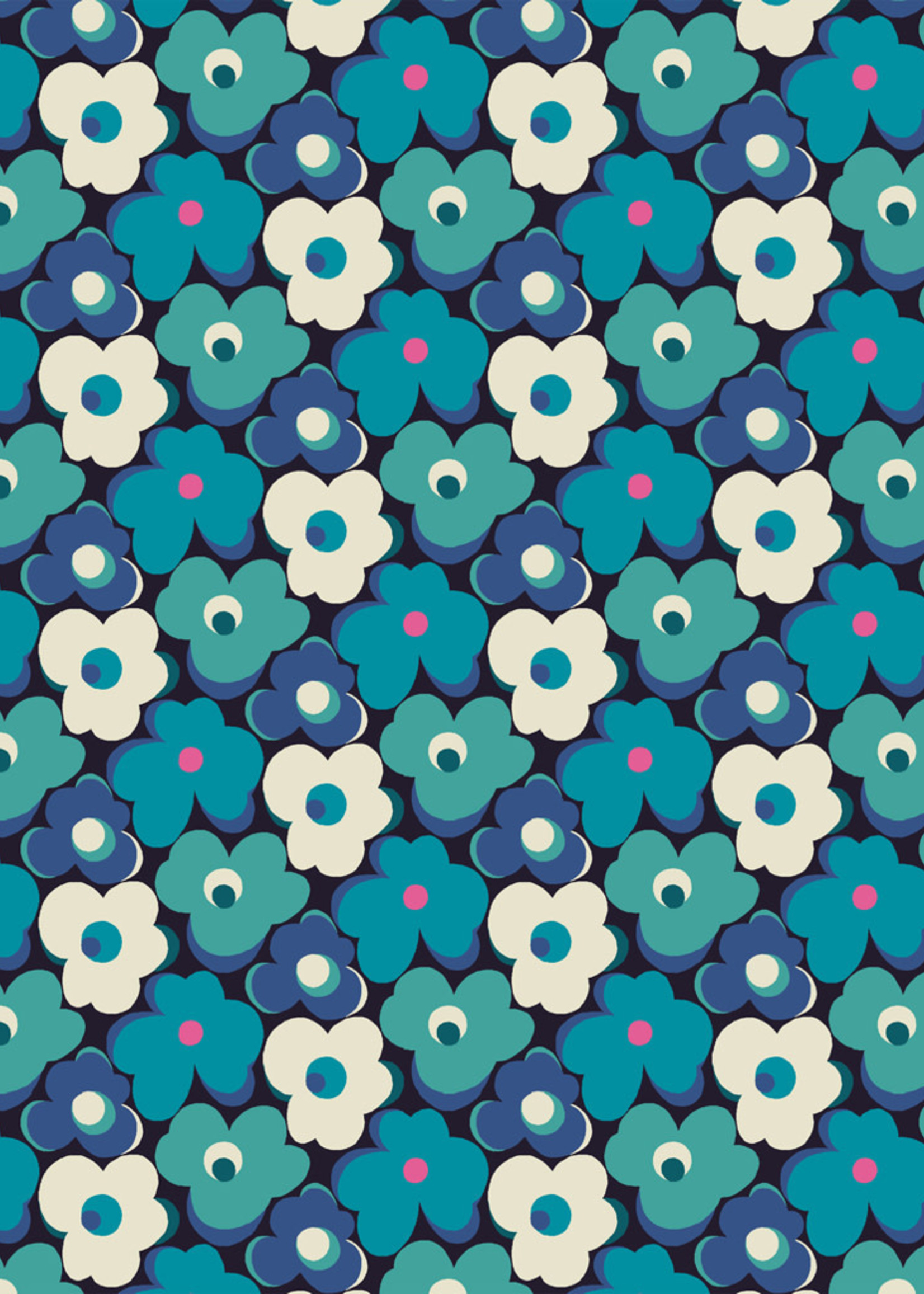 Windham Fabrics Stof Katoen - Windham Fabrics by Sally Kelly - Eden - Flower Bump - Blue