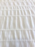 Stof Katoen Slub - Embroidery Stripes - White