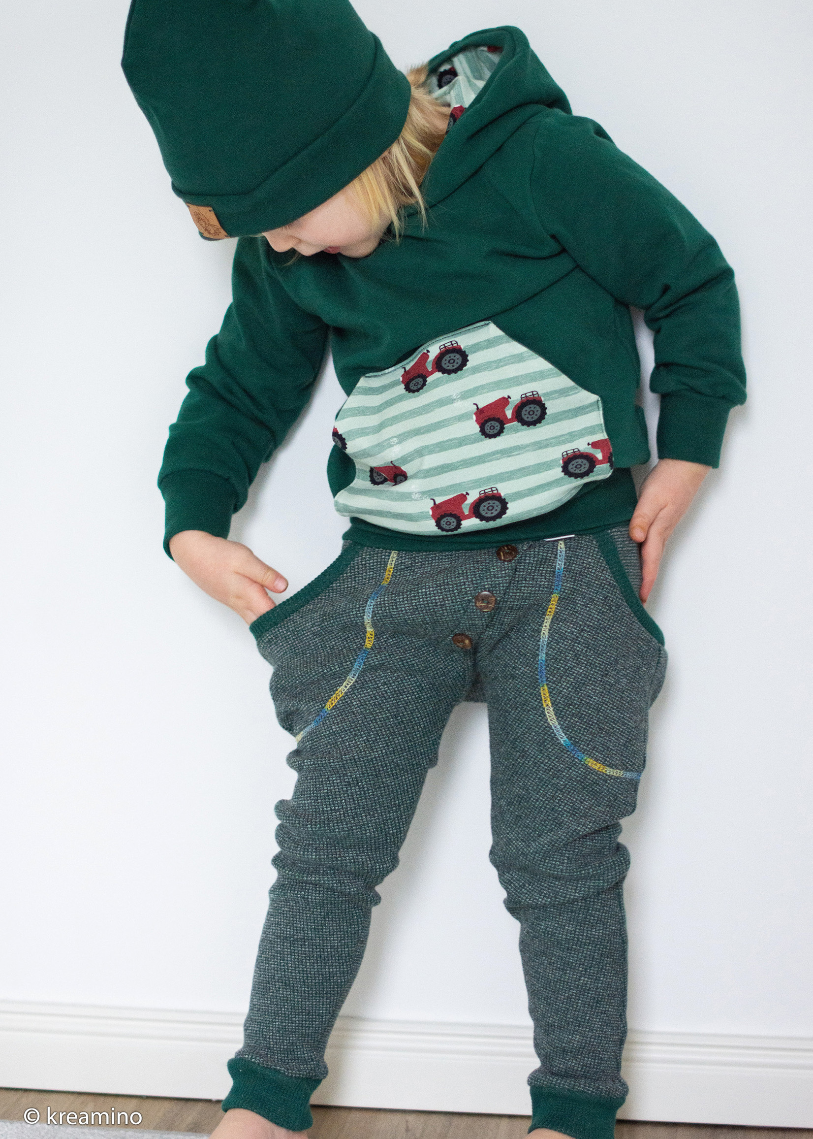 ° Stof Breisel Jacquard Tricot - Dennegroen