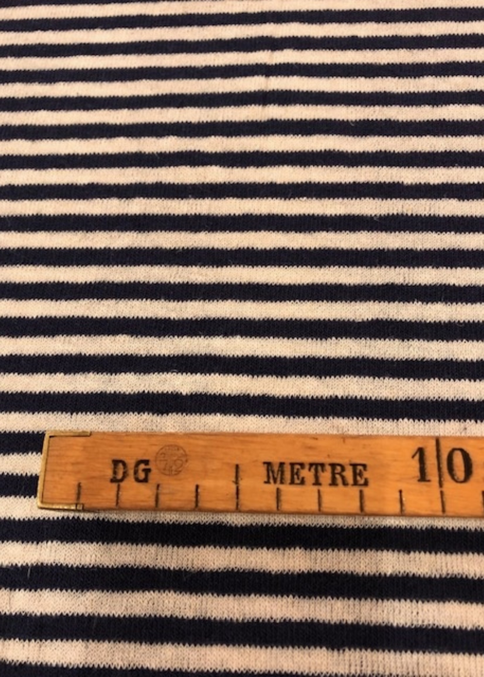 Stof Breisel - Stripes - Blue & Off White