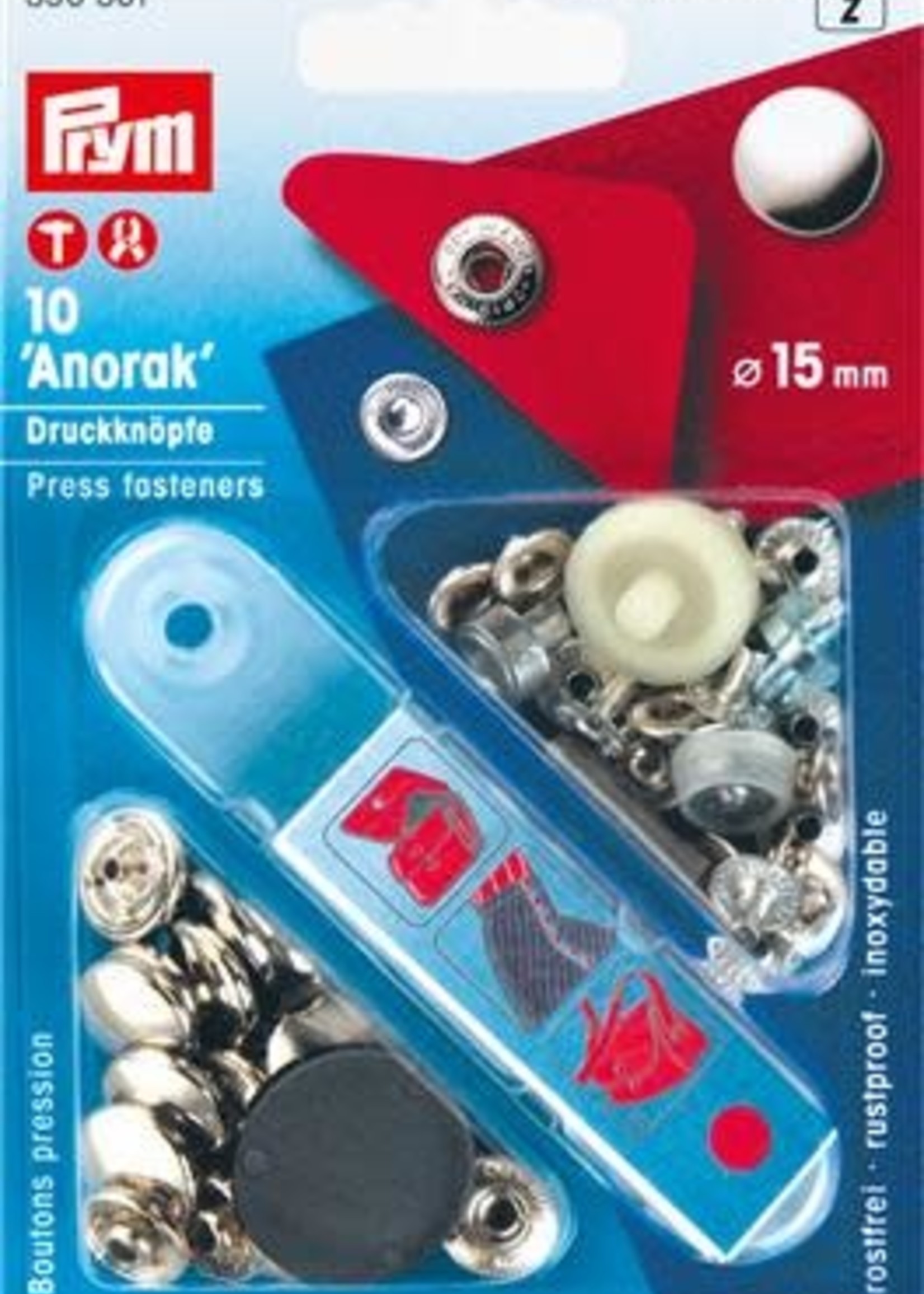 Prym Vernietbare Drukknopen Anorak - Prym - 15mm - Zilver