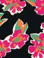 * Soepelvallende Stof Twill - Big Fuchsia Flowers